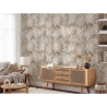 Papier peint beige élégant à motif floral pour chambre à coucher Feuilles Edera Réductions
