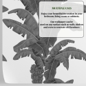 Papier peint urban jungle plantes blanc et gris Palmes Exotiques Offre