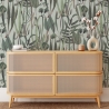 Papier peint salon avec plantes et feuilles jungle Botanica Verde Promotion