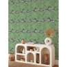 Papier peint vert adhésif pour chambre avec motif zèbres Offre