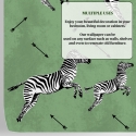 Papier peint vert adhésif pour chambre avec motif zèbres Réductions