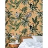 Papier peint jungle orange avec feuilles et animaux Jungla Tropicale Offre