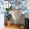 Papier peint vintage forêt blanc et bleu Toile de Jouy Blu Remises