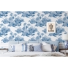Papier peint vintage forêt blanc et bleu Toile de Jouy Blu Catalogue