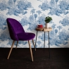 Papier peint vintage forêt blanc et bleu Toile de Jouy Blu Choix