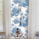 Papier peint vintage forêt blanc et bleu Toile de Jouy Blu Modèle