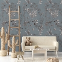 Papier peint élégant à motifs de feuilles pour chambre à coucher Illustrations Florales Vente