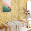 Papier peint adhésif vintage pour salon Géométrique Jaune Vente