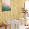 Papier peint adhésif vintage pour salon Géométrique Jaune Vente