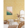 Papier peint adhésif vintage pour salon Géométrique Jaune Catalogue