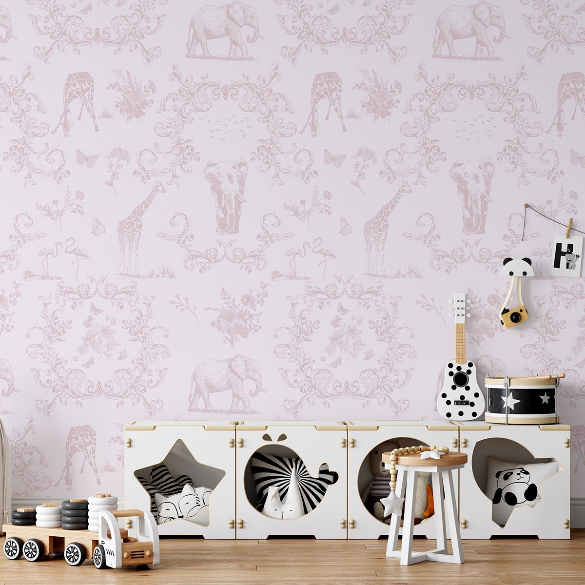 Papier peint floral avec animaux pour chambre d'enfant Rose Vittorienne Promotion Papier peint floral avec animaux pour chambre d'enfant Rose Vittorienne Promotion