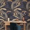 Papier peint plantes nature jungle fond bleu Giungla Botanica Offre