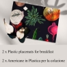 Lot de 2 sets de table en plastique design naturel 42x30cm Cuisine Vente