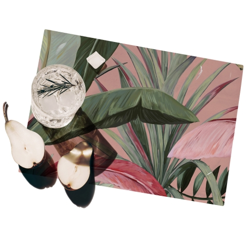 Ensemble de 2 sets de table pour le petit-déjeuner 42x30 Forêt Rose Promotion
