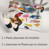 Set de 2 sets de table colorés en plastique lavable Pennellate Vente