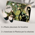 Lot de 2 sets de table petit-déjeuner Singes Vert Vente