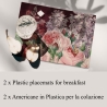 Ensemble de 2 sets de table style floral en plastique lavables Velvet Vente