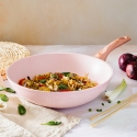 Wok antiadhésif effet granit rose 28 cm Bisetti Stonerose Vente