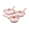 Ensemble de 3 poêles antiadhésives en aluminium effet granit rose Stonerose Promotion