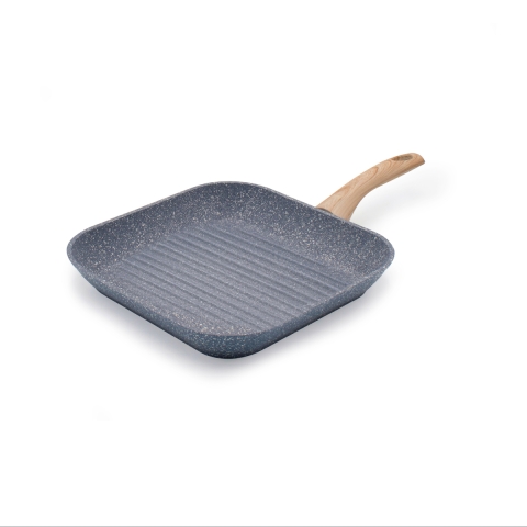 Grill antiadhésif en aluminium effet pierre Pierre Gourmet Promotion