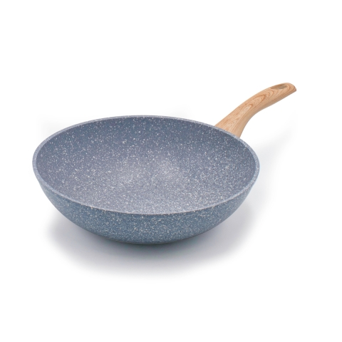 Wok en aluminium antiadhésif 28cm effet pierre Pierre Gourmet Promotion