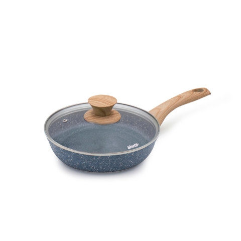 Poêle antiadhésive 20cm effet pierre avec couvercle Pierre Gourmet Promotion