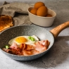 Poêle antiadhésive 20cm effet pierre avec couvercle Pierre Gourmet Vente