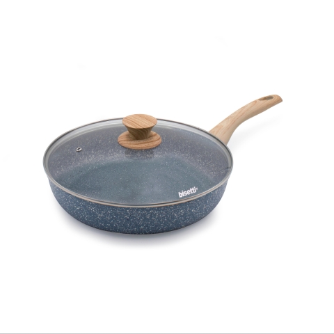 Poêle antiadhésive en aluminium 28 cm avec couvercle Pierre Gourmet Promotion