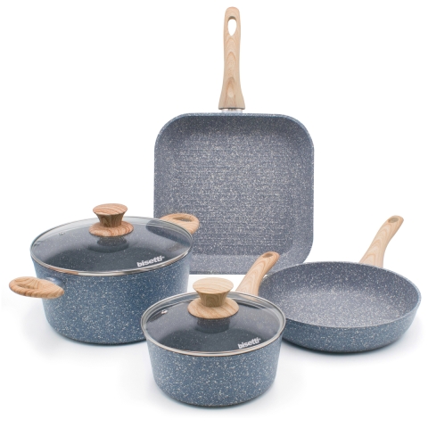 Ensemble de 6 casseroles avec poêle et grill Pierre Gourmet antiadhésif Promotion