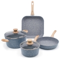Ensemble de 6 casseroles avec poêle et grill Pierre Gourmet antiadhésif Promotion