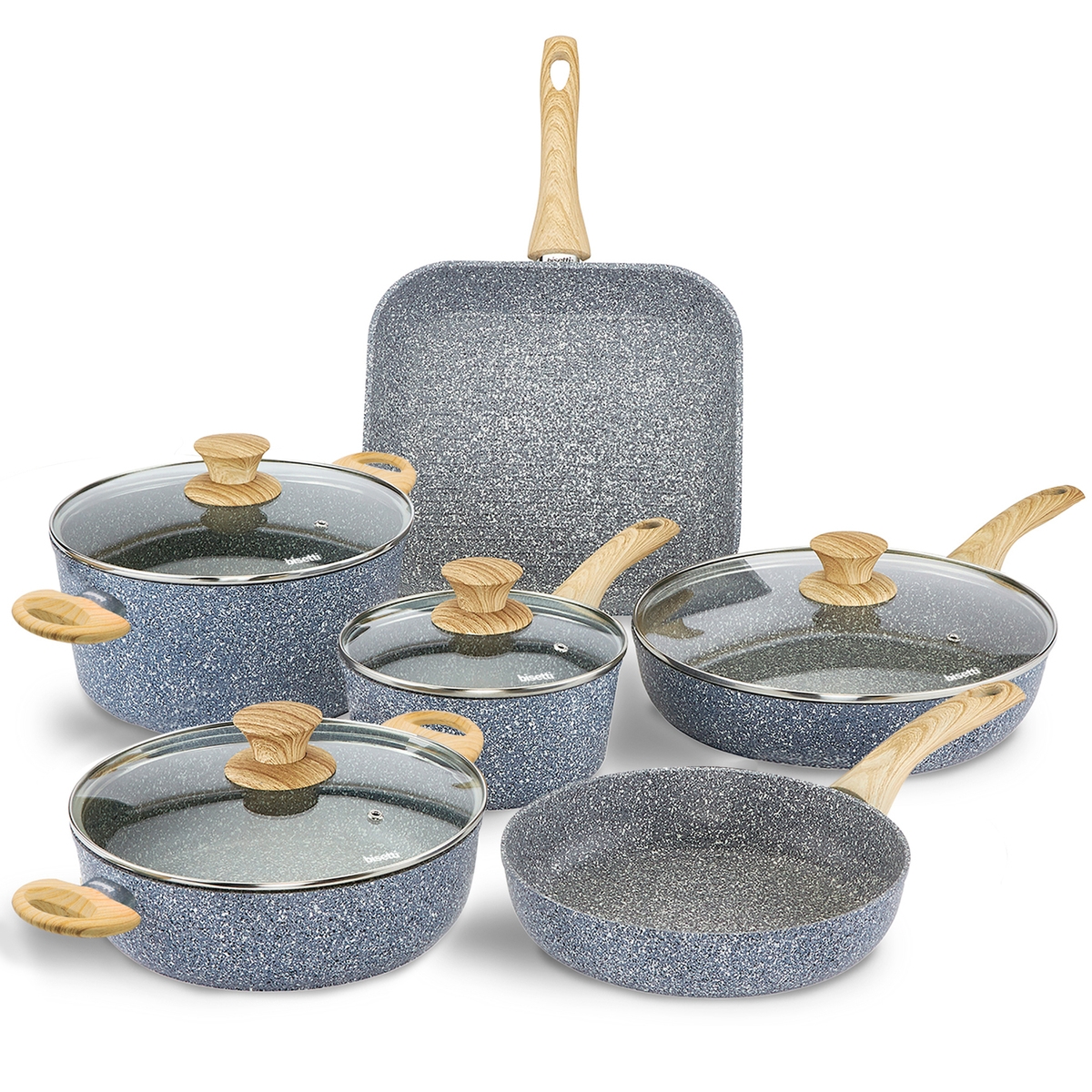 Ensemble de 10 pièces de casseroles et poêles en aluminium antiadhésif Pierre Gourmet Promotion