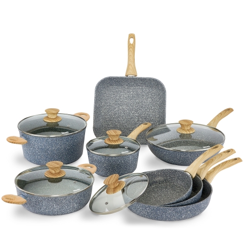 Ensemble de 13 pièces casseroles et poêles en aluminium antiadhésif Pierre Gourmet Promotion