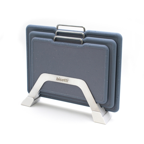 Ensemble de 3 planches à découper en plastique effet granit Bisetti Pierre Gourmet Promotion