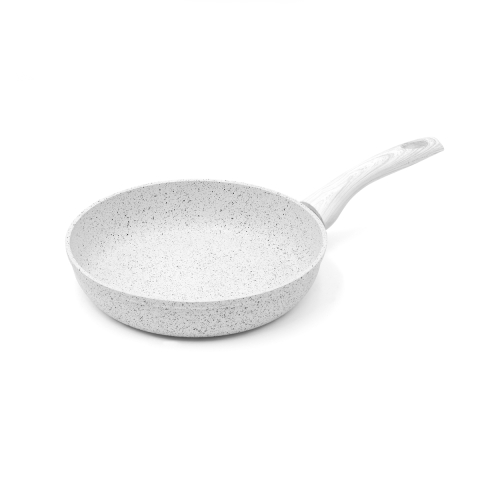 Poêle 24 cm en aluminium antiadhésive avec manche en bois blanc Stonewhite Promotion