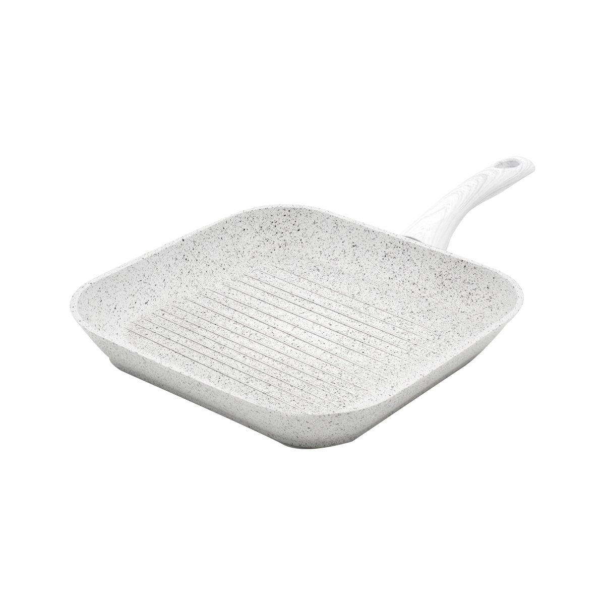 Grill antiadhésif 28x28cm avec manche en bois blanc Stonewhite Promotion Grill antiadhésif 28x28cm avec manche en bois blanc Stonewhite Promotion