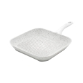 Grill antiadhésif 28x28cm avec manche en bois blanc Stonewhite Promotion
