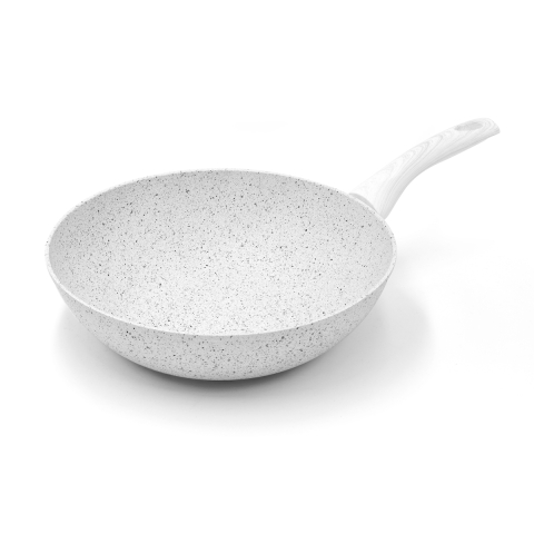 Wok sauteuse 28cm en aluminium antiadhésif Bisetti Stonewhite Promotion