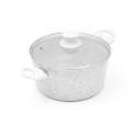 Casserole antiadhésive 24 cm avec manche en bois blanc Bisetti Stonewhite Promotion