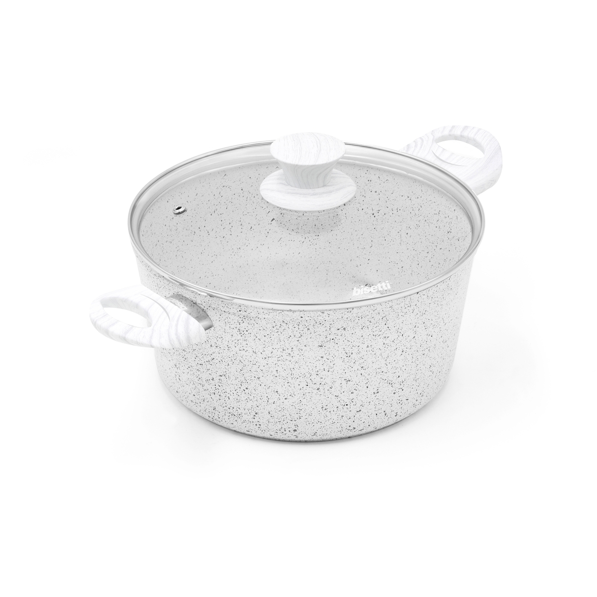 Casserole antiadhésive 24 cm avec manche en bois blanc Bisetti Stonewhite Promotion Casserole antiadhésive 24 cm avec manche en bois blanc Bisetti Stonewhite Promotion