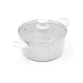 Casserole antiadhésive 24 cm avec manche en bois blanc Bisetti Stonewhite Promotion
