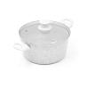 Casserole antiadhésive 24 cm avec manche en bois blanc Bisetti Stonewhite Promotion