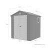 Cabane à outils en polypropylène de jardin 192x190x219cm Bracciano Modèle