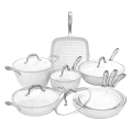 Batterie 13 pièces poêles casserole grill antiadhérente Stonewhite Promotion