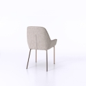 Ensemble de 4 chaises modernes avec accoudoirs en similicuir beige pour cuisine Nath Vente
