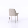 Ensemble de 4 chaises modernes avec accoudoirs en similicuir beige pour cuisine Nath Vente