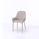 Ensemble de 4 chaises modernes avec accoudoirs en similicuir beige pour cuisine Nath Promotion