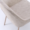 Ensemble de 4 chaises modernes avec accoudoirs en similicuir beige pour cuisine Nath Offre