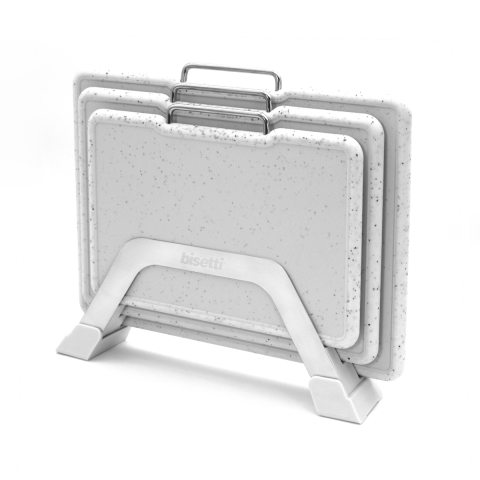 Ensemble de 3 planches à découper en plastique effet granit Bisetti Stonewhite Promotion
