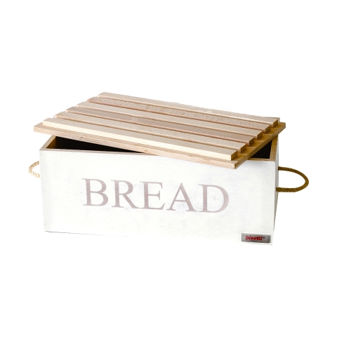 Boîte à pain avec planche à découper en bois Bisetti Stonewhite Promotion