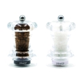 Ensemble moulin sel et poivre transparent manuel 10cm Bisetti Promotion